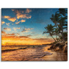 Canvas Print Sunset Beach Palm Trees Sky 100x80 cm