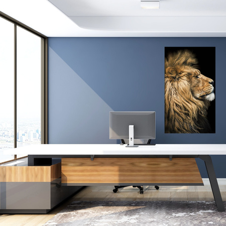Canvas Print Portrait of a Lion Sideways Wild Nature 80x120 cm