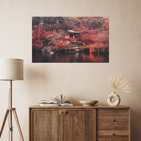 Canvas Print Trees Colorful Japanese Style Peace 100x80 cm