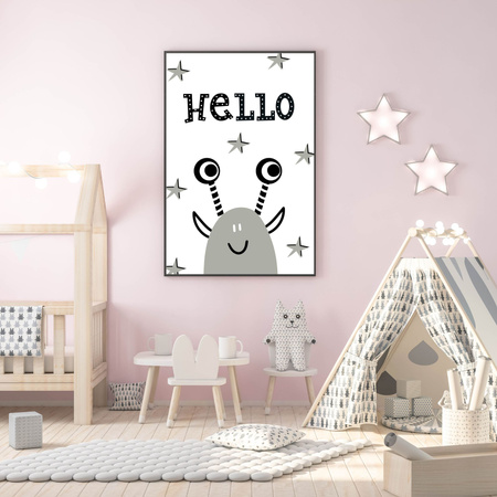 Children's Hellow poster 40X50 cm + gold frame
