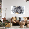 Canvas Print Black Face of Sad Lion 100x80 cm