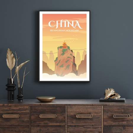 Poster Country of China 40X50 cm + gold frame