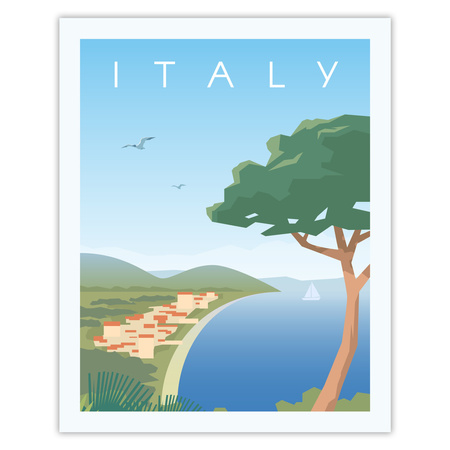 Poster Country of Italy 40X50 cm + gold frame
