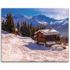 Canvas Print Cottage in the Snowy Mountains Winter 100x80 cm