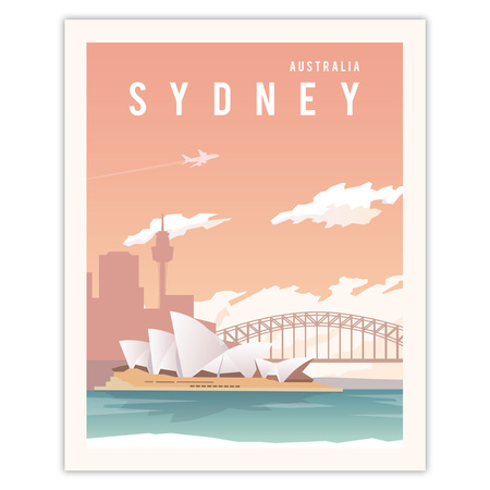 Poster City of Sydney_2 40X50 cm + gold frame