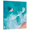 Canvas Print Sailboat Waves Sand Shore 80x100 cm