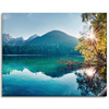 Canvas Print Sun Over Mountains Lake Water Peace 100x80 cm