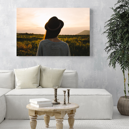 Canvas Print Nature Woman in Hat 100x80 cm