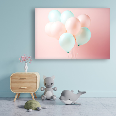 Canvas Print Balloons Pink Blue 90x60