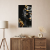 Canvas Print Black Woman Golden Lips Art 80x120 cm