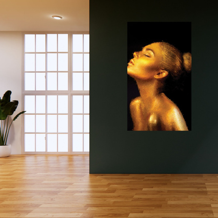 Canvas Print Golden Woman Art Face 80x120 cm
