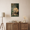 Canvas Print Lion and Lion Cub Nature Trees Nature 80x120 cm