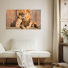 Canvas Print Lion and Lion Cub Nature Rocks Light 100x80 cm