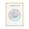 Poster Toronto city map circle 40X50 cm + gold frame