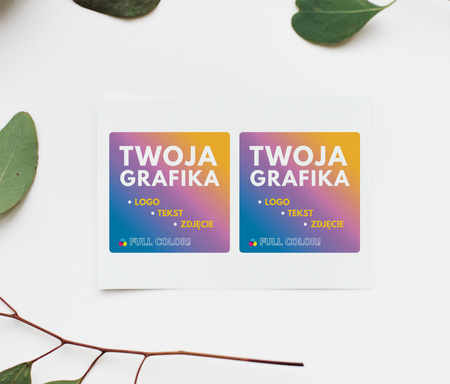 STICKERS with LOGO Rectangular with print Waterproof Text Photo 100x67 mm