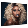 Canvas Print Black Woman Blonde Hair Curls 100x80 cm