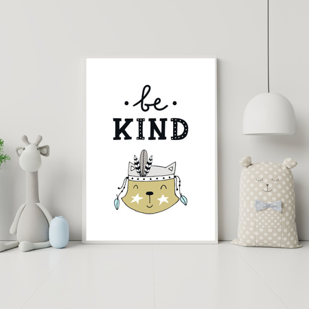 Children's be kind poster 40X50 cm + gold frame