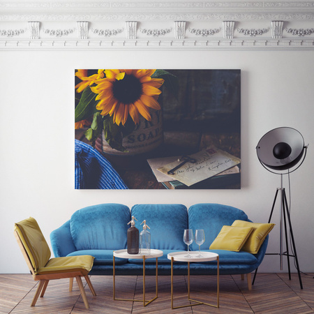 Canvas Print Botanical Sunflower Vintage 40x30 cm