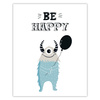 Children's Be Happy poster 40X50 cm + gold frame