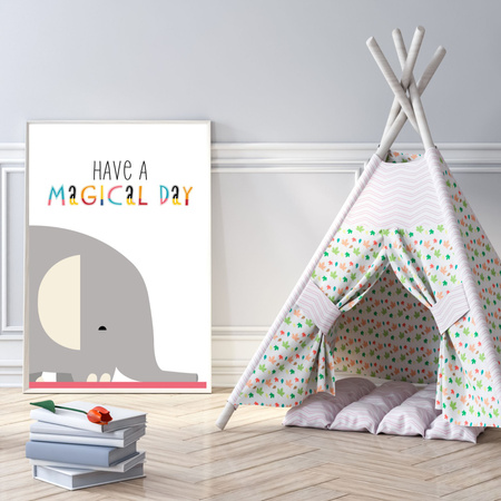 Children's poster Have a magical day 24X30 cm + turquoise sea frame