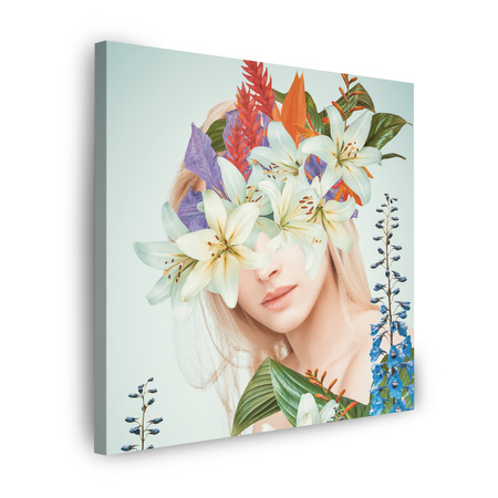 Canvas Print Queen Flowers Woman Nature 90X90 cm