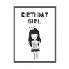 Birthday Poster Birthday girl 21X29.7 cm + gray stone frame