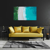 Canvas Print Water Waves Shore Trees Nature 100x80 cm