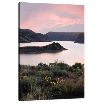Canvas Print Nature Mountains Water Sky Flowers Plants 80x120