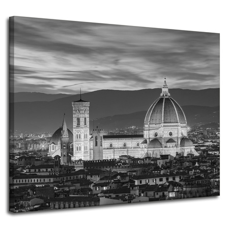Canvas Print Architecture Florence Cathedral Black and White 100X80 cm