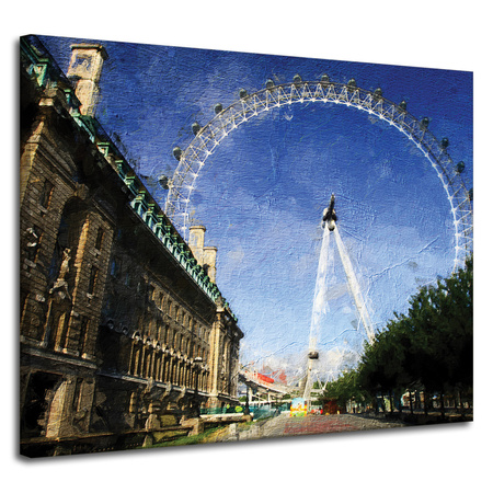 Canvas Print Old Photograph Ferris Wheel 100x80 cm