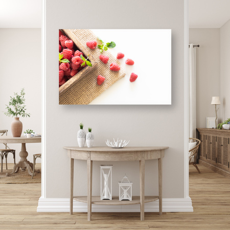 Canvas Print Freshness of Summer Raspberries Fruit Spring 90x60