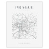 Poster Prague city map square 40X50 cm + gold frame