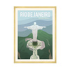 Poster of the City of Rio De Janeiro 40X50 cm + gold frame