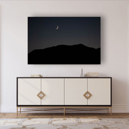 Canvas Print Nature Night Dark Moon Mountains 90x60