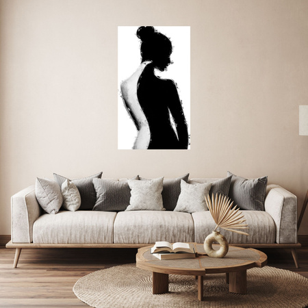 Canvas Print Black and White Woman Art Pose 80x120 cm