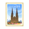 Sydney City poster 40X50 cm + gold frame