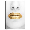 Canvas Print White Face Golden Lips Art 80x120 cm