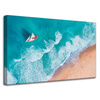 Canvas Print Sailboat Waves Sand Shore 80x50 cm