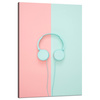 Canvas Print Music Headphones Two-Color 80x120