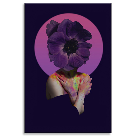 Canvas Print Purple Flower Girl Colors 80x120 cm