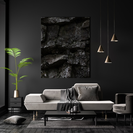 Canvas Print Nature Black Rocks 30x40 cm
