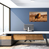 Canvas Print Lion in the Middle of the Savannah Sunset 100x80 cm