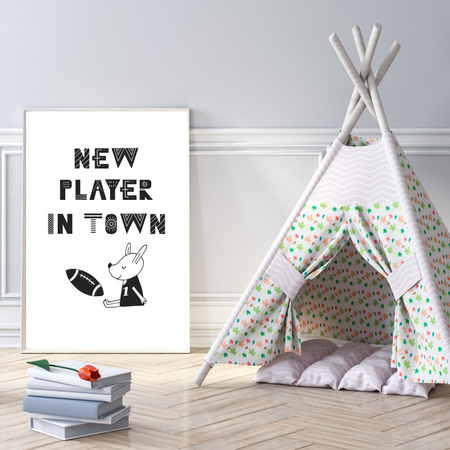 Children's poster New player in town 40X50 cm + gold frame
