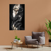 Canvas Print Black Woman Face Gold Elements 80x100 cm