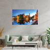 Canvas painting River City Evening Oil Style 100x80 cm