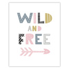 Children's poster Wild and free 40X50 cm + gold frame