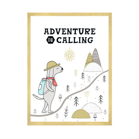 Poster Children's Advwnture is calling 40X50 cm + gold frame