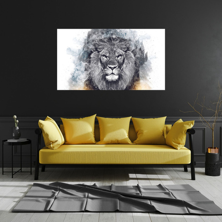 Canvas Print Abstract Black Terrible Lion 100x80 cm