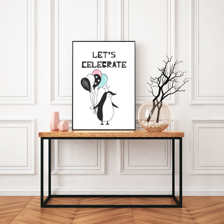 Let's celebrate Birthday Poster 40X50 cm + silver frame