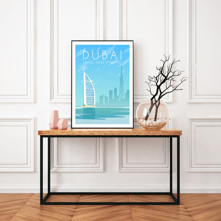 Dubai City Poster 40X50 cm + gold frame